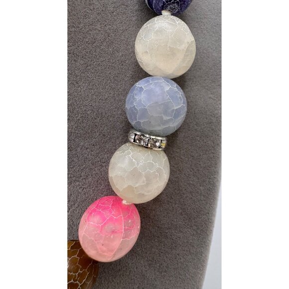 LUC Lucas Lemeth 925 Sterling Silver Dyed Quartz Necklace – Multicolor - Picture 3 of 10